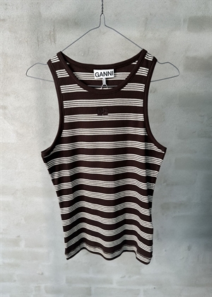 Soft cotton rib stripe tank top Mole A1050192 Ganni 